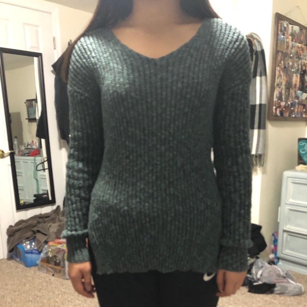 Blue casual sweater